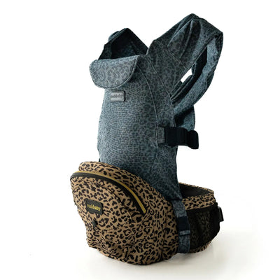 Jaguar Hip Seat Hands-Free Attachment connected to a Cheetah Tushbaby Hip Carrier on a white background