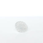 Side view of a Clear Orthodontic Pacifier with a beaded teether ring on a white background